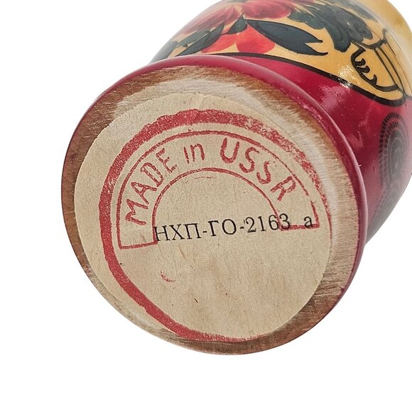 Vintage Hand Painted Russian Matryoshka Nesting Doll Set Of 4 Made In USSR - Picture 6 of 10